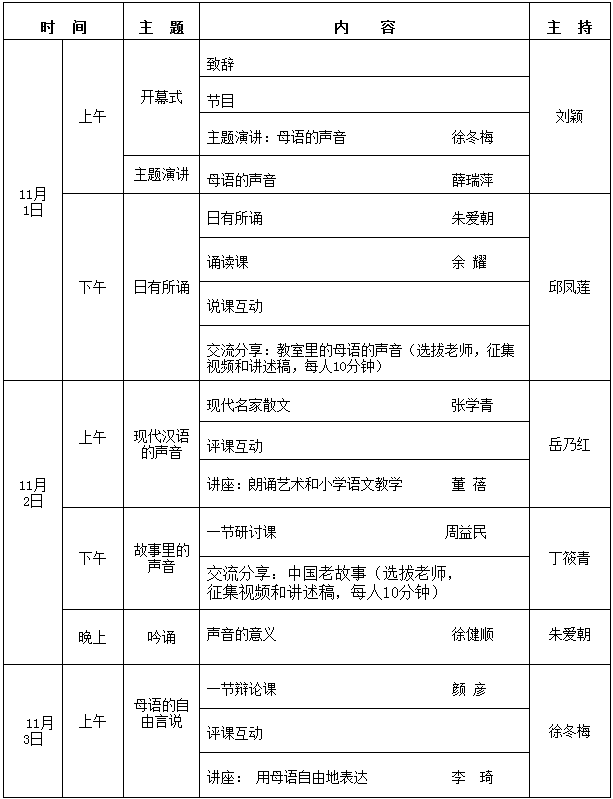 2013活动议程